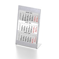 Календарь настольный на 2 года; серебристый; размер 23*10