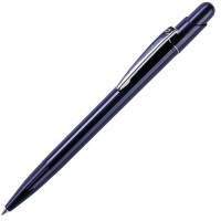 MIR, ручка шариковая с серебристым клипом, синий, пластик/металл