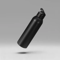 Алюминиевая бутылка для воды с ручкой «Plain Alu», черный