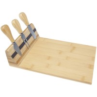 Бамбуковая доска для сыра «Mancheg» с приборами, натуральный