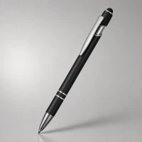 Ручка-стилус металлическая шариковая «Sway» soft-touch, черный/серебристый