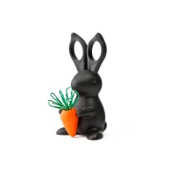 Ножницы и магнит со скрепками Bunny, черный
